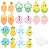 20Pcs Fruit Vegetable Enamel Pendant Charms Alloy Charms for Jewellery Making