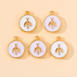 20Pcs Multicolor Enamel Round Alloy Charm Pendant Bee Necklaces Earring