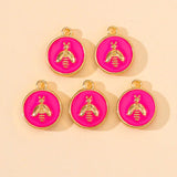 20Pcs Multicolor Enamel Round Alloy Charm Pendant Bee Necklaces Earring