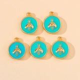 20Pcs Multicolor Enamel Round Alloy Charm Pendant Bee Necklaces Earring