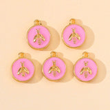 20Pcs Multicolor Enamel Round Alloy Charm Pendant Bee Necklaces Earring