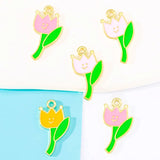 20Pcs Yellow Enamel Tulip Pendant Charm DIY Jewelry Making Accessories