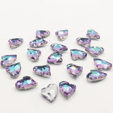 20Pcs 13x17mm U Heart Charm Pendant Crystal Glass Loose Beads For Women DIY
