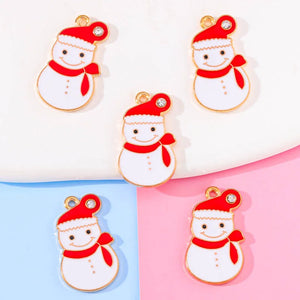 20Pcs Christmas Snowman Charms for Jewelry Making Pendants, Necklaces