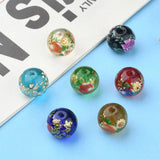 20Pcs 14MM Round Flower Glass Beads For DIY Jewelry Making