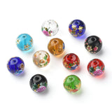20Pcs 14MM Round Flower Glass Beads For DIY Jewelry Making