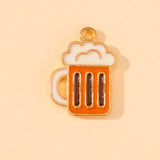20Pcs Enamel Cup Beer Mug Charms Golden Alloy Pendant for Jewelry Making
