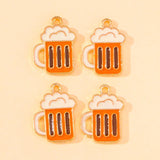 20Pcs Enamel Cup Beer Mug Charms Golden Alloy Pendant for Jewelry Making