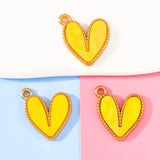 20Pcs 15*18mm Colorful Heart Enamel Pendant DIY Jewelry Making