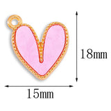 20Pcs 15*18mm Colorful Heart Enamel Pendant DIY Jewelry Making