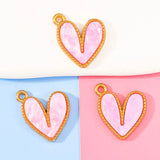 20Pcs 15*18mm Colorful Heart Enamel Pendant DIY Jewelry Making
