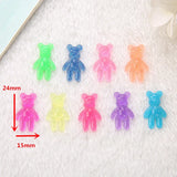 20Pcs Mini Violent Bear Charms Glitter Resin Craft Findings Keychain Pendant
