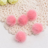 20Pcs 15MM Faux Rabbit Fur KeyChain Pom Ball Pendant
