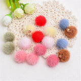 20Pcs 15MM Faux Rabbit Fur KeyChain Pom Ball Pendant