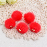 20Pcs 15MM Faux Rabbit Fur KeyChain Pom Ball Pendant