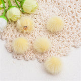 20Pcs 15MM Faux Rabbit Fur KeyChain Pom Ball Pendant