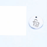 20Pcs 15mm Laser Mother Baby Charms Stainless Steel For DIY Necklace