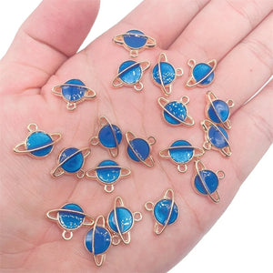 20Pcs Colorful Universe Planet Enamel Charm Pendant DIY Earring Bracelet Jewelry