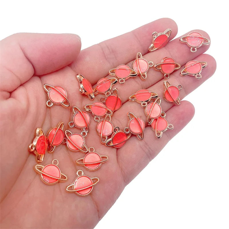 20Pcs Colorful Universe Planet Enamel Charm Pendant DIY Earring Bracelet Jewelry