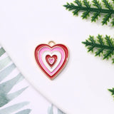 20Pcs Enamel Heart Necklace Earrings Bracelet Charm DIY Jewelry Making Materials