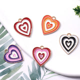 20Pcs Enamel Heart Necklace Earrings Bracelet Charm DIY Jewelry Making Materials