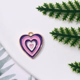 20Pcs Enamel Heart Necklace Earrings Bracelet Charm DIY Jewelry Making Materials