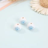 20Pcs 16MM Christmas Snowflake Wooden Beads for DIY Crafts