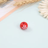20Pcs 16MM Christmas Snowflake Wooden Beads for DIY Crafts