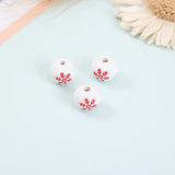 20Pcs 16MM Christmas Snowflake Wooden Beads for DIY Crafts