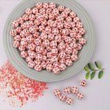 20Pcs Colorful Grid Round Wooden Beads DIY Kids Toys Jewelry Making
