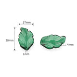 20Pcs Glass Leaf Beads Gradient Crystal Leaves DIY Jewelry