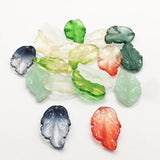 20Pcs Glass Leaf Beads Gradient Crystal Leaves DIY Jewelry
