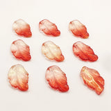 20Pcs Glass Leaf Beads Gradient Crystal Leaves DIY Jewelry