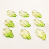 20Pcs Glass Leaf Beads Gradient Crystal Leaves DIY Jewelry