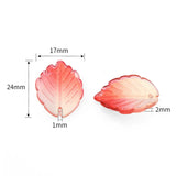 20Pcs Glass Leaf Beads Crystal Pendants Gradient Leaves Shape for Earrings DIY