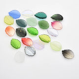 20Pcs Glass Leaf Beads Crystal Pendants Gradient Leaves Shape for Earrings DIY