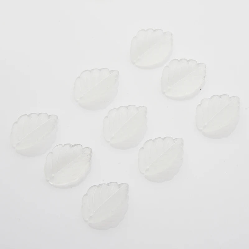 20Pcs Glass Leaf Beads Crystal Pendants Gradient Leaves Shape for Earrings DIY