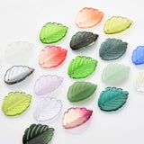 20Pcs Glass Leaf Beads Crystal Pendants Gradient Leaves Shape for Earrings DIY