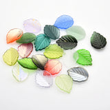 20Pcs Glass Leaf Beads Crystal Pendants Gradient Leaves Shape for Earrings DIY