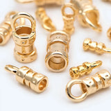 20Pcs 18K Plated Brass Crimp End Caps for DIY Leather Cord Bracelet