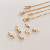 20Pcs 18K Plated Brass Crimp End Caps for DIY Leather Cord Bracelet
