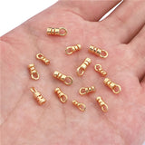 20Pcs 18K Plated Brass Crimp End Caps for DIY Leather Cord Bracelet