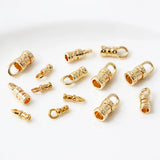 20Pcs 18K Plated Brass Crimp End Caps for DIY Leather Cord Bracelet