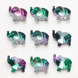 20Pcs Multicolor Elephant Pendants Glass Beads For Jewelry Making DIY