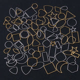 20Pcs Stainless Steel Geometric Pendant Frames Mix Charm Open Pressed Resin Figu