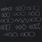 20Pcs Stainless Steel Geometric Pendant Frames Mix Charm Open Pressed Resin Figu