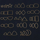 20Pcs Stainless Steel Geometric Pendant Frames Mix Charm Open Pressed Resin Figu
