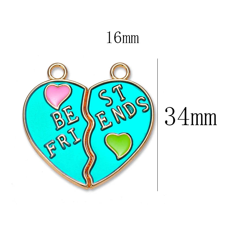 20Pcs Multicolor Enamel Love Letters Couple Necklace Bracelet Pendant