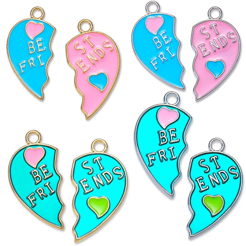 20Pcs Multicolor Enamel Love Letters Couple Necklace Bracelet Pendant