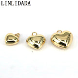 20Pcs Plated Love Heart Charm for Jewelry Making Supplies